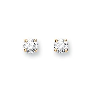 9ct Yellow Gold 0.20ct Claw Set Diamond Stud Earrings-