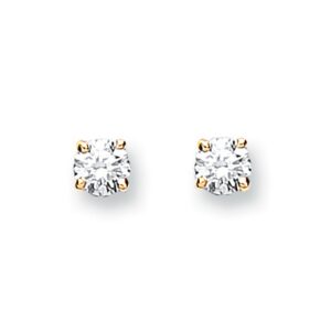 9ct Yellow Gold 0.25ct Claw Set Diamond Stud Earrings-