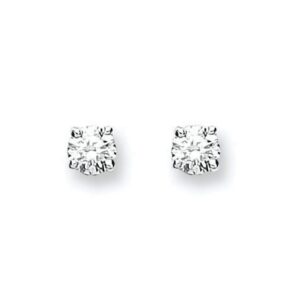 18ct White Gold 0.25ct Claw Set Diamond Stud Earrings-