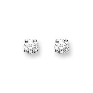 9ct White Gold 0.20ct Claw Set Diamond Stud Earrings-