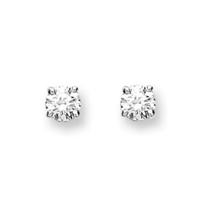 9ct White Gold 0.25ct Claw Set Diamond Stud Earrings-
