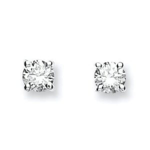 18ct White Gold 0.61ctw Claw Set Diamond Stud Earrings-