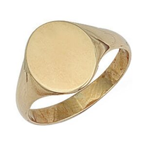 Y/G Oval Plain Top Signet Ring-Z