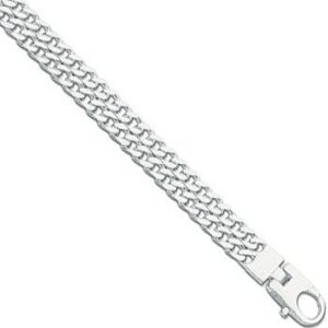 Silver Double Link Curb Bracelet