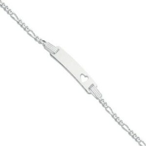 Silver Heart ID Baby 6" Bracelet