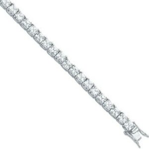 Silver Princess Cut Cz Tennis Bracelet