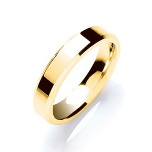 4mm Flat Court Bevelled Edge Wedding Band