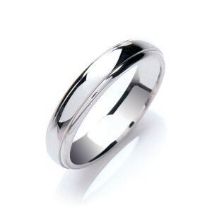 4mm Court Track Edge Wedding Band