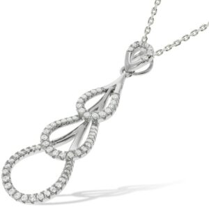 Micro Pave Fancy Cz Pendant with 18" Chain