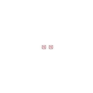 Silver PINK CZ Round Brilliant 4mm Studs