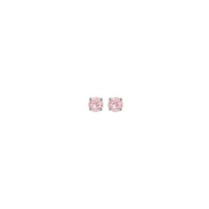 Silver PINK CZ Round Brilliant 6mm Studs