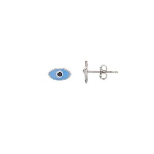 Silver Evil Eye Stud Earrings