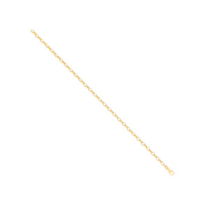 14ct Y/G Hollow Oval Faceted Belcher 3.5mm Chain