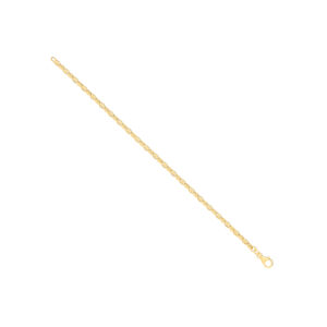14ct Y/G Hollow Oval Puff Marine 3.6mm Chain
