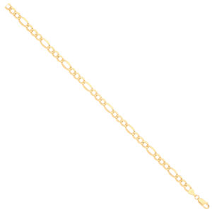 14ct Y/G Hollow Beveled Figaro 5.0mm Chain