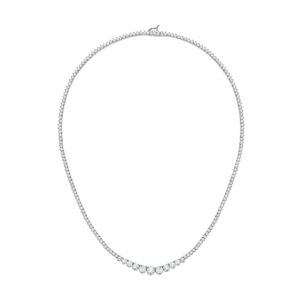 18ct White Gold Graduated 10.00ct 17 Inch Necklace