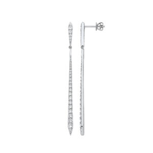 18ct White Gold 1.00ctw Drop Earrings