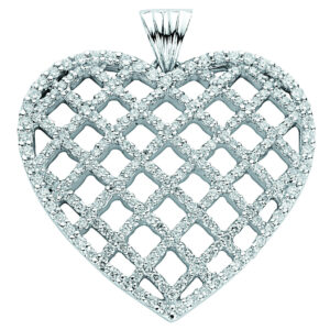 18ct White Gold 1.85ct Diamond Heart Pendant